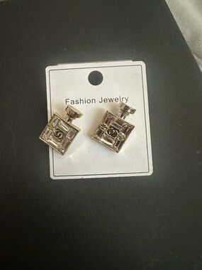 Gold Perfume Bottle Earrings - Fashion Jewelry
